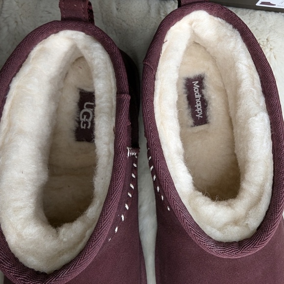 BNIB ALL GENDER LIMITED EDITION UGG X MADHAPPY ULTRA MINI BOOTS, WILD GRAPE - Picture 8 of 8